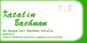 katalin bachman business card